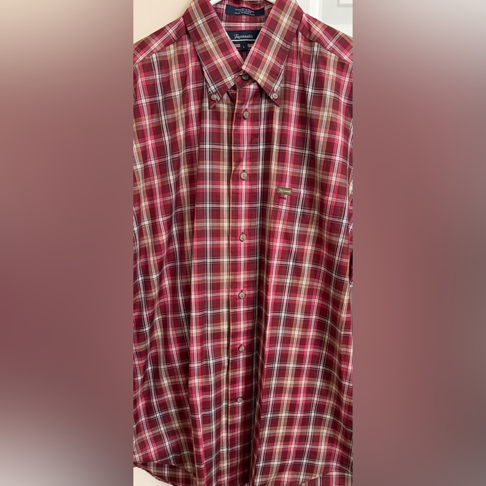 Faconnable Multicolored 100% Cotton Men’s L  Long Sleeve Button Down‎ Shirt - Picture 6 of 6